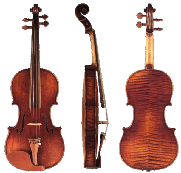 three views of a violin
